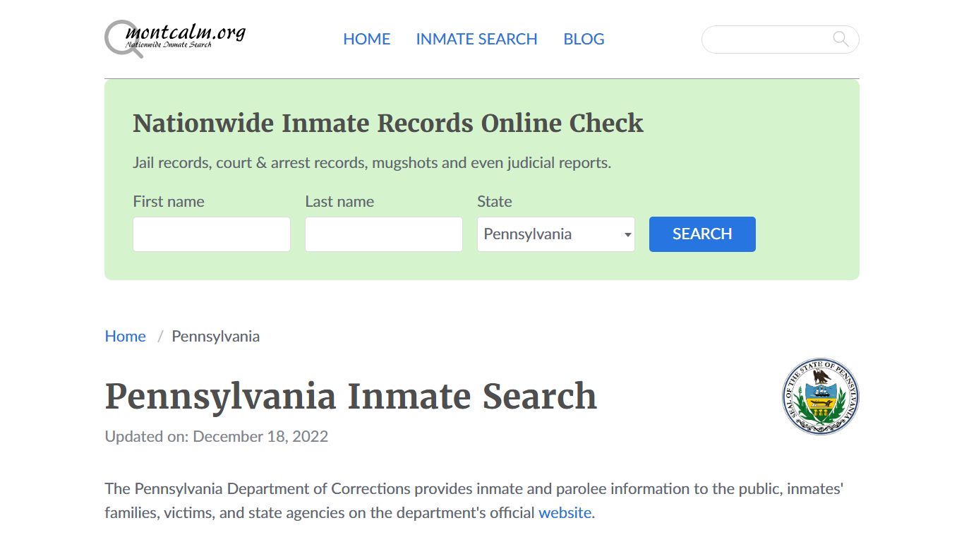 Pennsylvania Inmate Search – PA DOC Offender Lookup